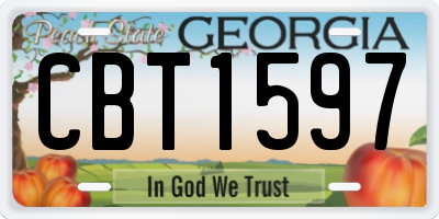 GA license plate CBT1597