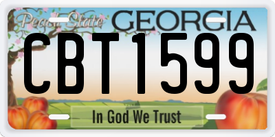 GA license plate CBT1599
