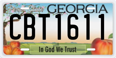 GA license plate CBT1611