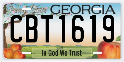 GA license plate CBT1619