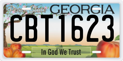 GA license plate CBT1623