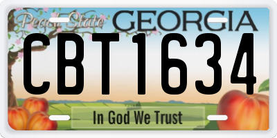 GA license plate CBT1634