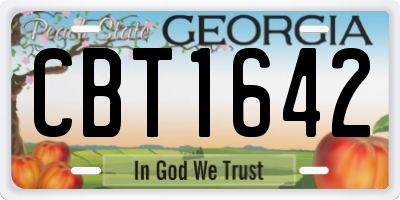GA license plate CBT1642
