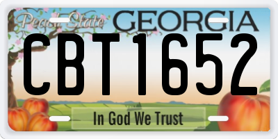 GA license plate CBT1652