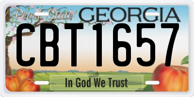GA license plate CBT1657