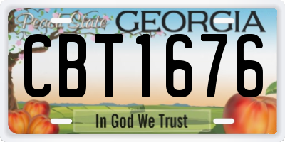 GA license plate CBT1676