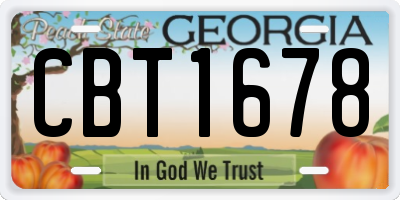 GA license plate CBT1678