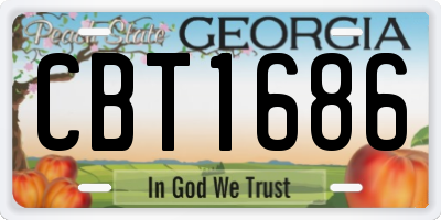 GA license plate CBT1686