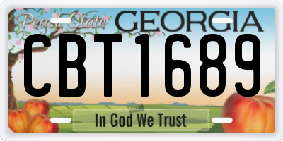 GA license plate CBT1689