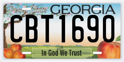 GA license plate CBT1690