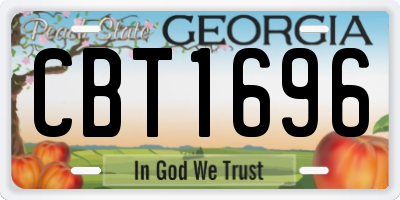 GA license plate CBT1696