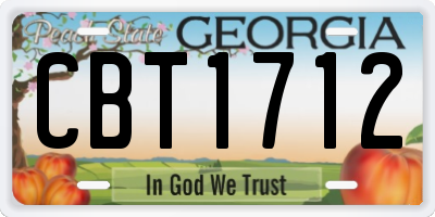 GA license plate CBT1712