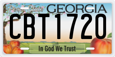 GA license plate CBT1720