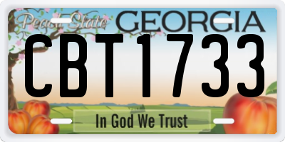GA license plate CBT1733