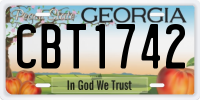 GA license plate CBT1742