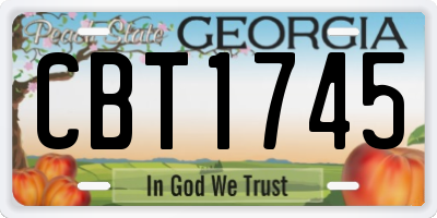 GA license plate CBT1745