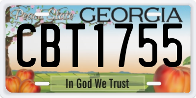GA license plate CBT1755
