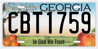 GA license plate CBT1759
