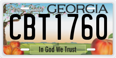 GA license plate CBT1760