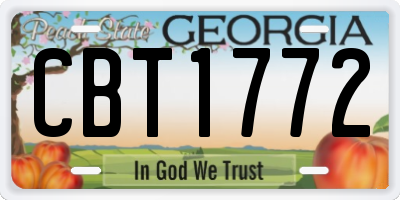 GA license plate CBT1772