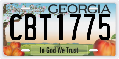 GA license plate CBT1775