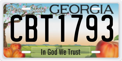 GA license plate CBT1793