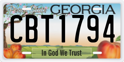 GA license plate CBT1794