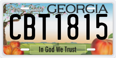 GA license plate CBT1815