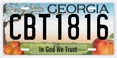 GA license plate CBT1816