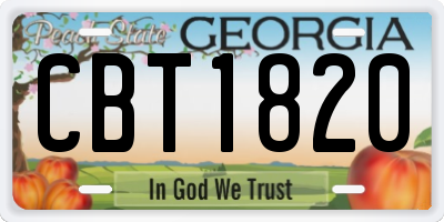 GA license plate CBT1820