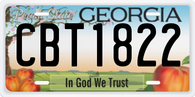 GA license plate CBT1822