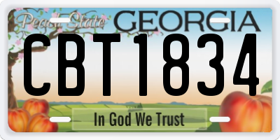 GA license plate CBT1834