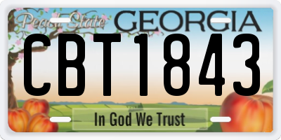 GA license plate CBT1843