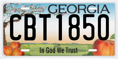 GA license plate CBT1850