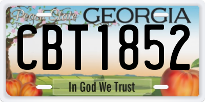 GA license plate CBT1852