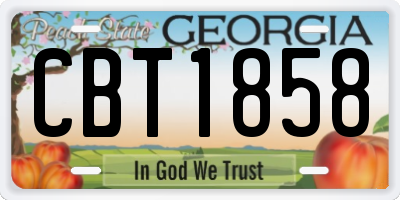 GA license plate CBT1858