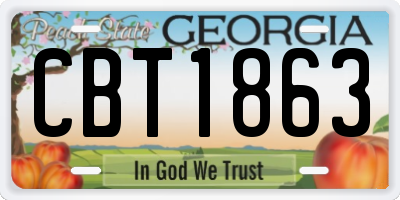 GA license plate CBT1863