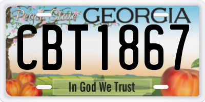 GA license plate CBT1867