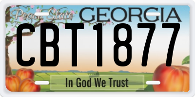 GA license plate CBT1877