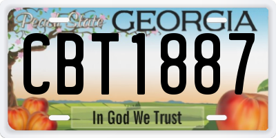 GA license plate CBT1887
