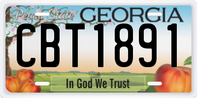 GA license plate CBT1891