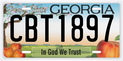 GA license plate CBT1897