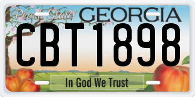 GA license plate CBT1898