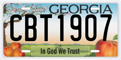 GA license plate CBT1907