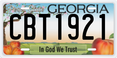 GA license plate CBT1921