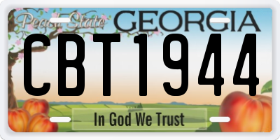 GA license plate CBT1944