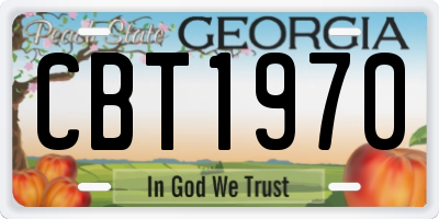 GA license plate CBT1970