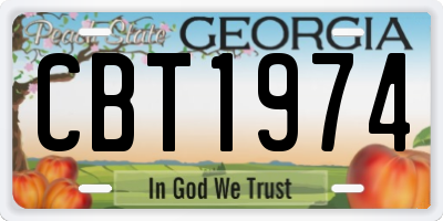 GA license plate CBT1974