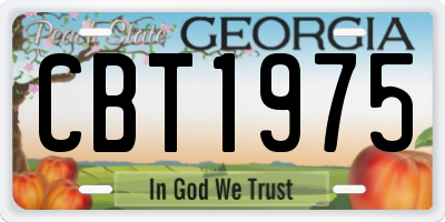 GA license plate CBT1975