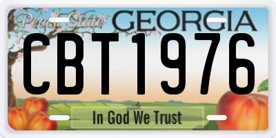 GA license plate CBT1976
